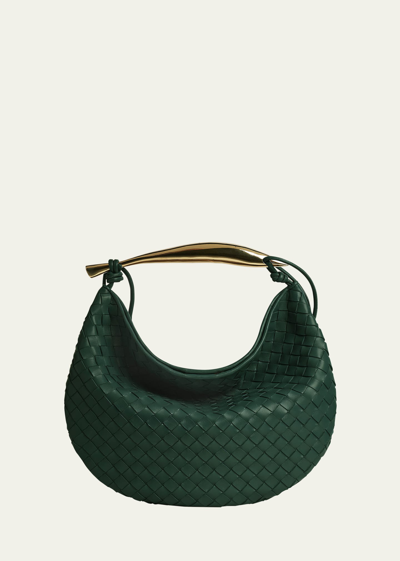 Bottega Veneta Sardine Medium Intrecciato Leather Top-handle Bag In Green