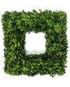 Mills Floral 16in Boxwood Country Manor Square Wreath