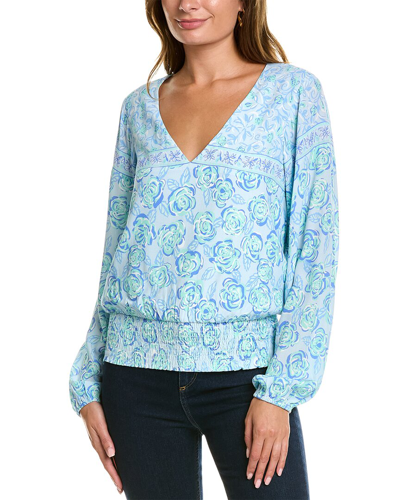 Sail To Sable Smocked Top In Blue