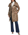 Via Spiga Asymmetric Belted Puffer Coat In Gold