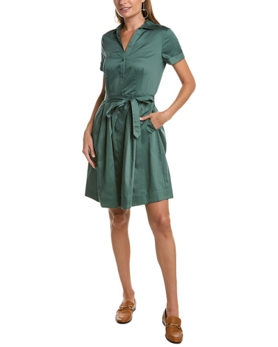 Brooks Brothers Belted Shirtdress In Green