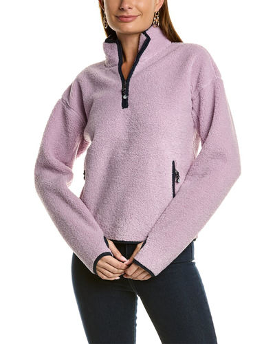 Brooks Brothers Teddy Fleece Half-zip Pullover In Purple