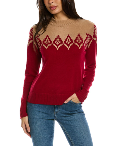 Hannah Rose Diamond Peak Fairisle Wool & Cashmere-blend Sweater In Red