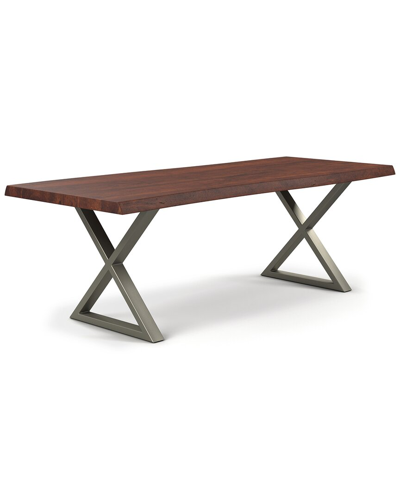 Urbia Brooks 79in X Base Dining Table In Brown