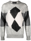 Neil Barrett Argyle Check-pattern Jumper In Grey