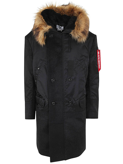 Junya Watanabe Hooded Coat In Black