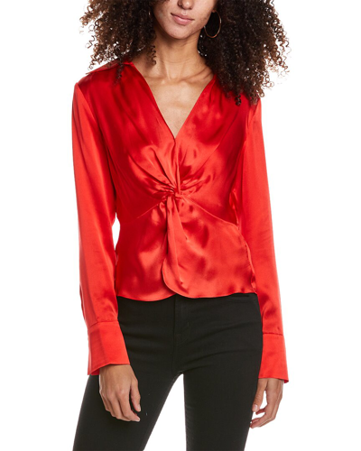 Amanda Uprichard Fargo Silk Top In Red