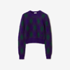 BURBERRY BURBERRY CROPPED ARGYLE WOOL SWEATER