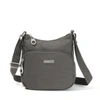 Baggallini On Track Zip Crossbody With Rfid Phone Wristlet In Pink