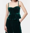 Cami Nyc Colette Cropped Bustier Peplum Top In Green