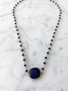 A Blonde And Her Bag Mrs. Parker Endless Summer Sapphire Necklace In Gold In Blue