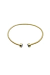 A Blonde And Her Bag Twist Bangle Cuff With Grey Druzy In Grey