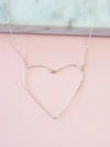 A Blonde And Her Bag Simple Heart Necklace In Silver In Silver