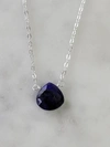 A Blonde And Her Bag Stephanie Delicate Drop Necklace In Sapphire In Multi