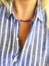 A Blonde And Her Bag Michelle Bar Demi Fine Necklace In Sapphire In Multi