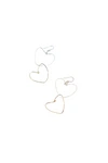 A BLONDE AND HER BAG TWO HEART HAMMERED GOLD POLISHED SILVER EARRING