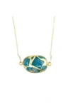 A Blonde And Her Bag Mrs. Parker Necklace In Teal Mojave Copper Turquoise In Multi