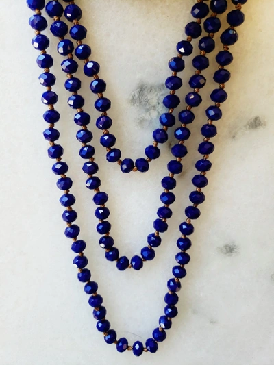 A Blonde And Her Bag Royal Blue Crystal Beaded Necklace