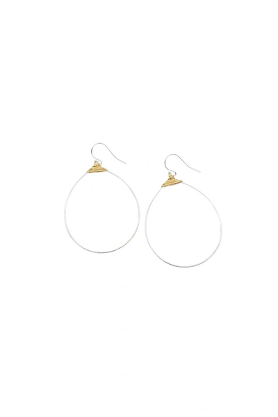 A Blonde And Her Bag Large Featherweight Demi Fine Hoop Earring In Silver With Gold Wrap