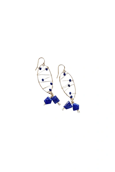 A Blonde And Her Bag Malibu Earring In Sapphire In Blue