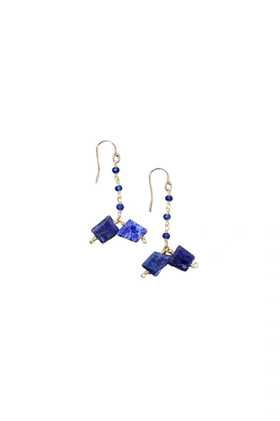 A Blonde And Her Bag La Jolla Earring In Sapphire In Blue