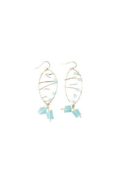 A Blonde And Her Bag Malibu Earring In Chalcedony In Blue