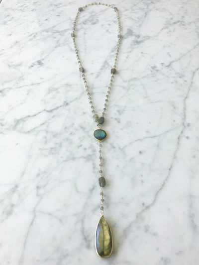 A Blonde And Her Bag Diana Montecito Necklace In Labradorite With Labradorite Drop In Green