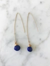 A Blonde And Her Bag Jill Long Wire Drop Earring In Sapphire In Multi
