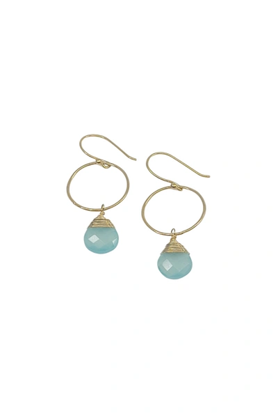 A Blonde And Her Bag Yuliya Earring Inchalcedony In Gold