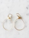 A Blonde And Her Bag Small Featherweight Hoop Earring In Gold With Gold Wrap In Gold
