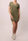 ANOTHER LOVE ARIA SUEDE DRESS IN DRIED SAGE