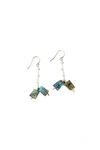 A Blonde And Her Bag La Jolla Earring In Labradorite In Green