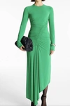 A.l.c Adeline Asymmetric Ruched Stretch Maxi Dress In Grey