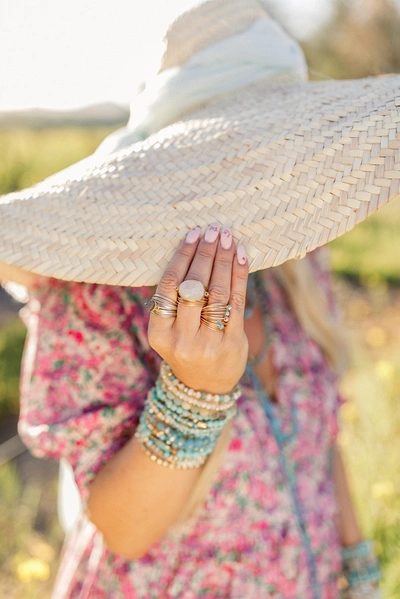A Blonde And Her Bag Torrey Ring In Blue Topaz In Multi