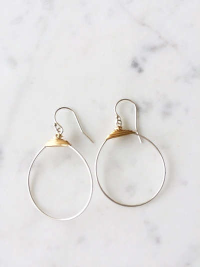 A Blonde And Her Bag Small Featherweight Hoop Demi Fine Earring In Silver With Gold Wrap