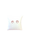 A Blonde And Her Bag Stud Heart Earring In Red In Red
