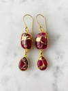 A Blonde And Her Bag Rome Earring In Red Mojave Copper Turquoise In Red