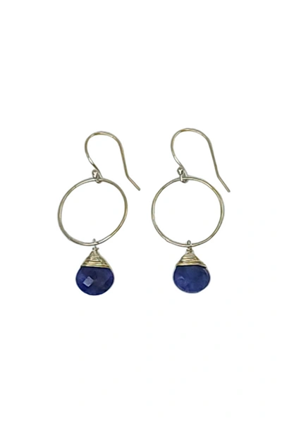 A Blonde And Her Bag Yuliya Earring In Sapphire In Blue