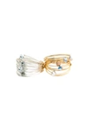 A Blonde And Her Bag Marcia Wire Wrap Ring With Grey Comet Swarovski Crystals In Multi