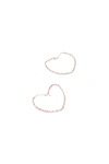 A Blonde And Her Bag Wrapped Around The Heart Earring In Silver With Rose Gold Wrap In Gold