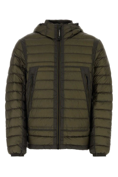 C.p. Company D. D. Shell Hooded Zipped Down Jacket In Green
