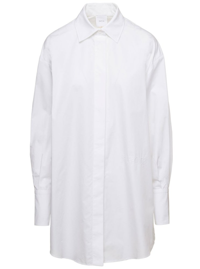 Patou Logo Embroidered Shirt Dress In White