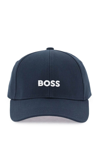 Hugo Boss Logo Embroidered Baseball Cap In Blue