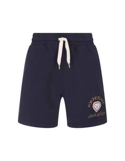 Casablanca For The Peace Gold Shorts In Blue