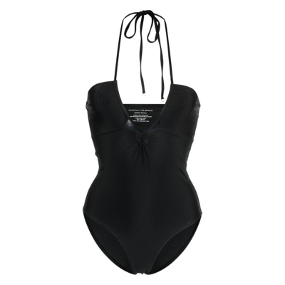 Faithfull The Brand Ola Halterneck Swimsuit In Black