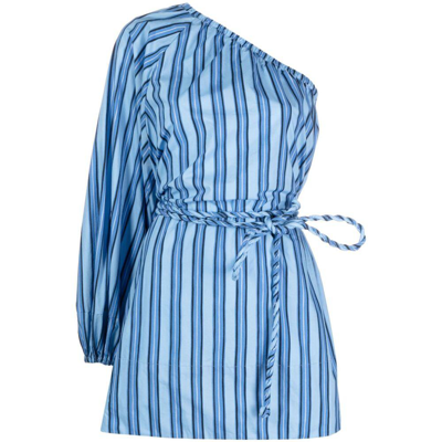 Faithfull The Brand Calia Striped Minidress In Blue