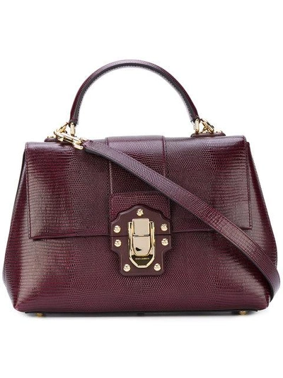 Dolce & Gabbana Lucia Medium Leather Shoulder Bag In Red