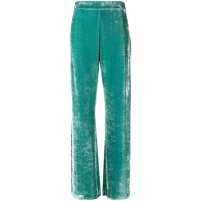 Jil Sander High-rise Velvet Straight-leg Pants In Gnawed Blue