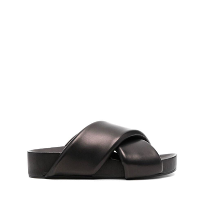 Jil Sander Crossover Strap Chunky Sandals In Black