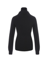 Moncler Wool  Fleece Polo Neck Jumper In Black